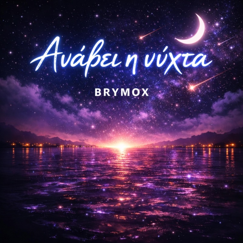 Ανάβει η Νύχτα (The Night Lights Up) single cover by BRYMOX